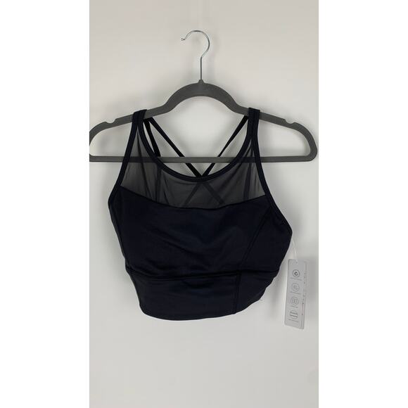 Seaav Athletics Mesh Sports Bra Top Womens Large Black New Athleisure - Picture 5 of 10